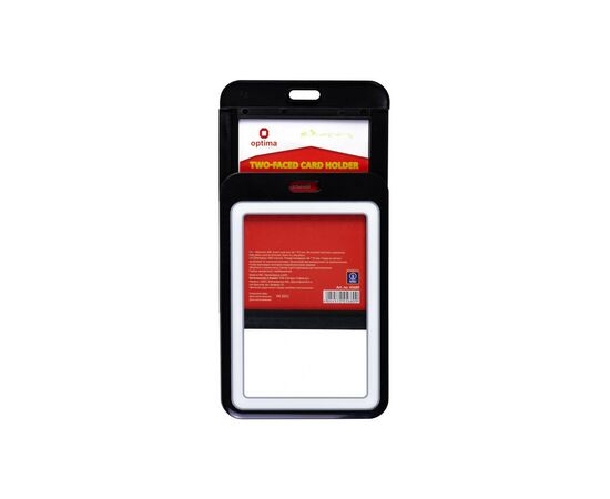 Бейдж Optima премиальный вертикальный 66х97 мм двусторонний, черный (O45680), зображення 2 Бейдж Optima премиальный вертикальный 66х97 мм двусторонний, черный (O45680), зображення 2