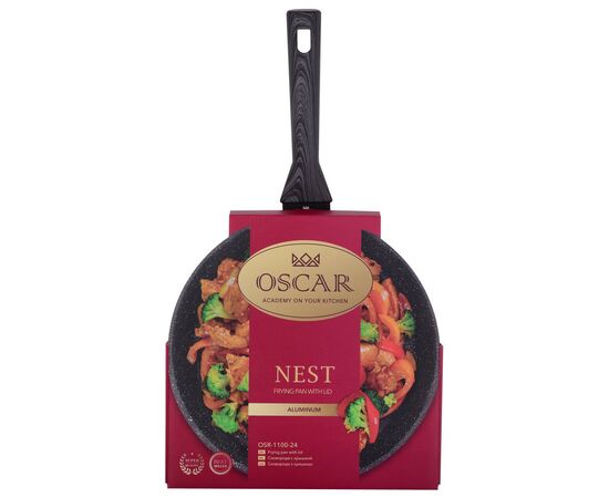 Сковорода Oscar Nest з кришкою 26 см (OSR-1100-26), изображение 5 Сковорода Oscar Nest з кришкою 26 см (OSR-1100-26), изображение 5