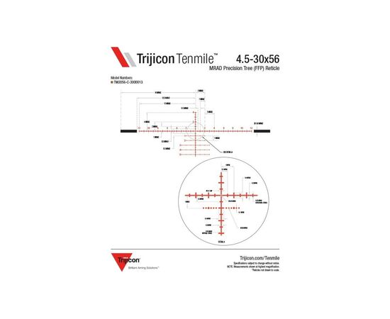 Прицел Trijicon Tenmile 4.5-30x56 Red/Green MRAD Precision Tree FFP (TM3056-C-3000013), изображение 5 Прицел Trijicon Tenmile 4.5-30x56 Red/Green MRAD Precision Tree FFP (TM3056-C-3000013), изображение 5