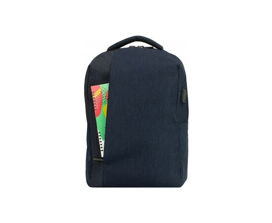 Рюкзак школьный Optima 17.5" USB Techno мужской 0.7 кг 16-25 л Синий с выделенными элементами (O97593-01), изображение 5 Рюкзак школьный Optima 17.5" USB Techno мужской 0.7 кг 16-25 л Синий с выделенными элементами (O97593-01), изображение 5