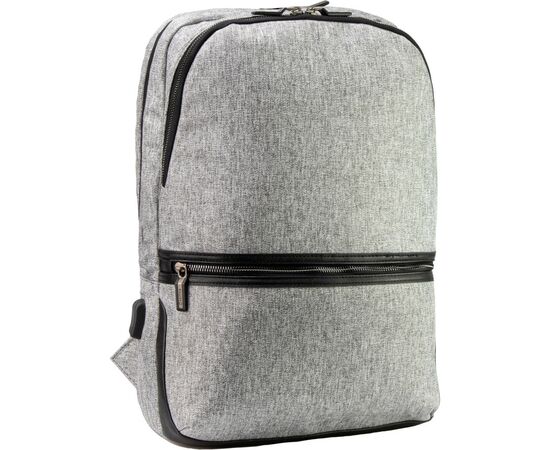 Рюкзак шкільний Optima 17.5" USB Techno чоловічий 0.7 кг 6-15 л Світло-сірий (O97594-03)