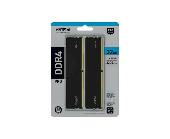 Модуль памяти для компьютера DDR4 32GB (2x16GB) 3200 MHz Pro Micron (CP2K16G4DFRA32A), изображение 4 Модуль памяти для компьютера DDR4 32GB (2x16GB) 3200 MHz Pro Micron (CP2K16G4DFRA32A), изображение 4