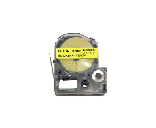 Лента для принтера этикеток UKRMARK E-Sv-C4YBW, 12ммх 8м, black on yellow, совместимая с LC4YBW (CELС4YBW)