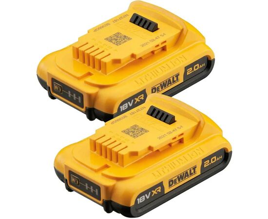 Аккумулятор к электроинструменту DeWALT 18 В XR Li-lon 2Ah, 2 шт., 0.8 кг (DCB183D2)