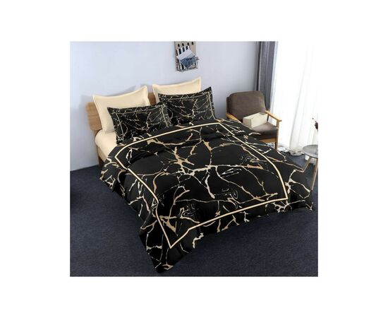 Постільна білизна ШЕМ Royal Satin чорний мармур полуторний 150 х 215 (1,5 RS_чорний мармур)