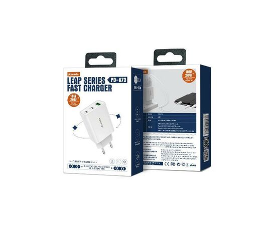 Зарядное устройство Proda PD-A73 3 in 1 20W (PD-A73-WH), изображение 4 Зарядное устройство Proda PD-A73 3 in 1 20W (PD-A73-WH), изображение 4
