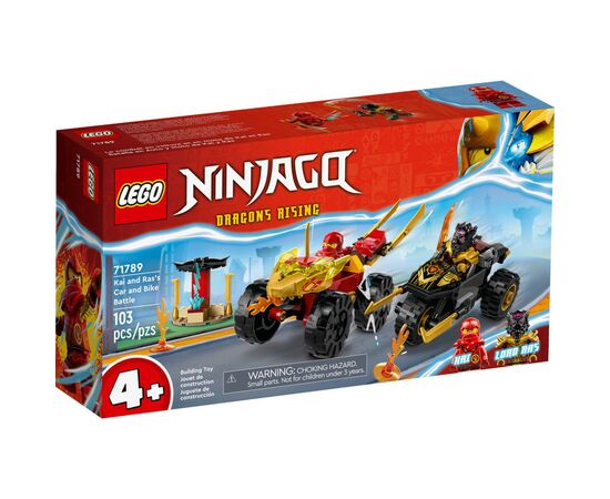 Конструктор LEGO Ninjago Автомобильная и байковая битва Кая и Раса 103 деталей (71789)
