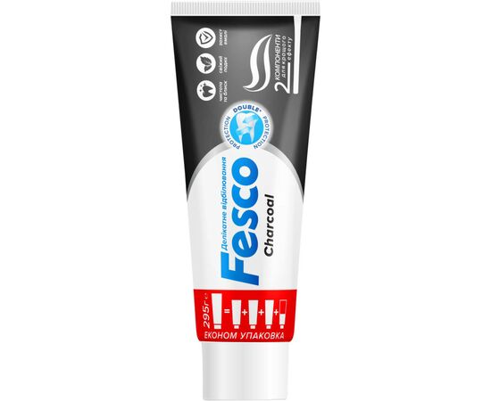 Зубная паста Fesco Charcoal Деликатное отбеливание 250 мл (4823098414056)