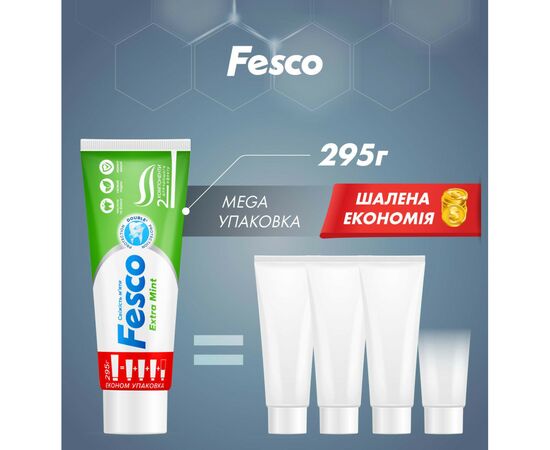 Зубная паста Fesco Extra Mint Свежесть мяты 250 мл (4823098414094), изображение 2 Зубная паста Fesco Extra Mint Свежесть мяты 250 мл (4823098414094), изображение 2