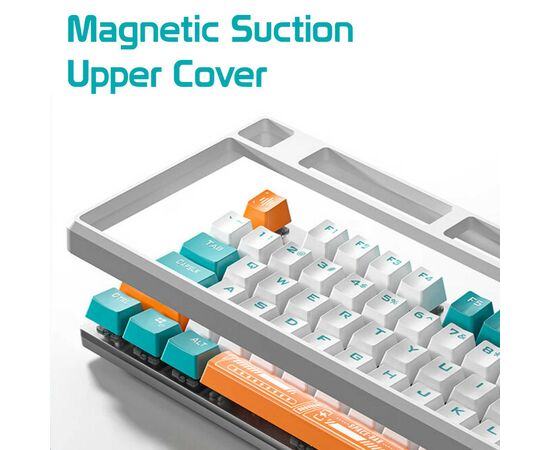 Клавиатура Aula F2088 PRO Plus 9 Orange Keys KRGD Blue USB UA White/Blue (6948391234908), изображение 2 Клавиатура Aula F2088 PRO Plus 9 Orange Keys KRGD Blue USB UA White/Blue (6948391234908), изображение 2
