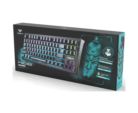 Клавиатура Aula F3032 Keycaps Plus 21 Dark Yellow Keys KRGD Red USB UA Black (6948391204673), изображение 3 Клавиатура Aula F3032 Keycaps Plus 21 Dark Yellow Keys KRGD Red USB UA Black (6948391204673), изображение 3