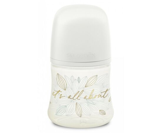 Бутылочка для кормления Suavinex Gold Edition, медленный поток, 150 мл, белая (307870)