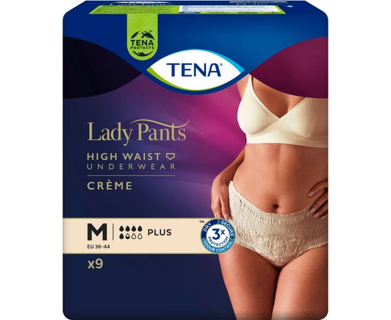 Подгузники для взрослых Tena Lady Pants Plus M для женщин 9 шт Creme, East (7322540920772), изображение 2 Подгузники для взрослых Tena Lady Pants Plus M для женщин 9 шт Creme, East (7322540920772), изображение 2