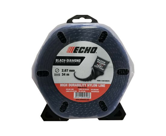 Жилка косильна ECHO d-2,67мм 34м Black Diamond (340105070)