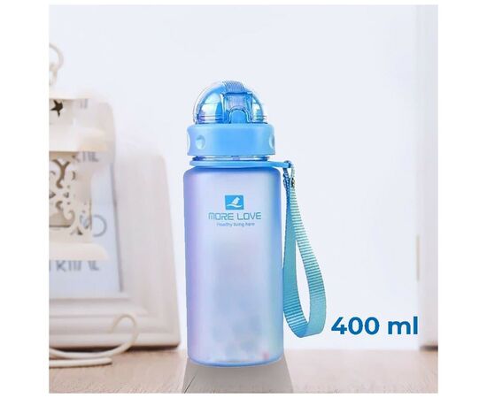 Бутылка для воды Casno 400 мл MX-5028 More Love Блакитна з соломинкою (MX-5028_Blue), изображение 4 Бутылка для воды Casno 400 мл MX-5028 More Love Блакитна з соломинкою (MX-5028_Blue), изображение 4