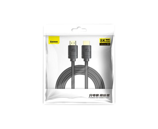 Кабель мультимедийный HDMI to HDMI 3.0m V2.1 Baseus (CAKGQ-L01), изображение 5 Кабель мультимедийный HDMI to HDMI 3.0m V2.1 Baseus (CAKGQ-L01), изображение 5