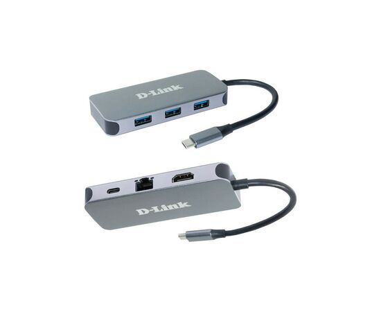 Концентратор D-Link 3xUSB3.0, 1xUSB-C/PD, 1xHDMI 1.4b, 1xGE, USB-C (DUB-2335)