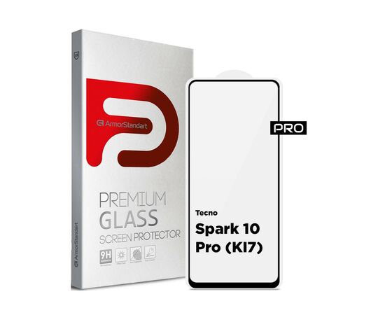 Стекло защитное Armorstandart Pro Tecno Spark 10 Pro (KI7) Black (ARM67795)