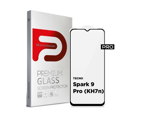 Стекло защитное Armorstandart Pro TECNO Spark 9 Pro (KH7n) Black (ARM64652)