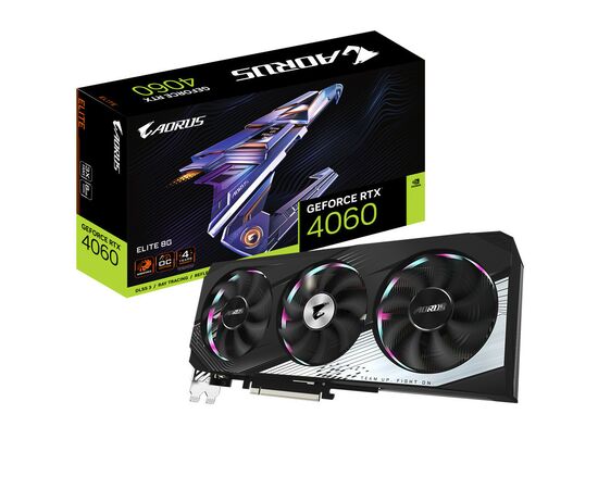 Видеокарта GIGABYTE GeForce RTX4060 8Gb AORUS ELITE (GV-N4060AORUS E-8GD), изображение 9 Видеокарта GIGABYTE GeForce RTX4060 8Gb AORUS ELITE (GV-N4060AORUS E-8GD), изображение 9