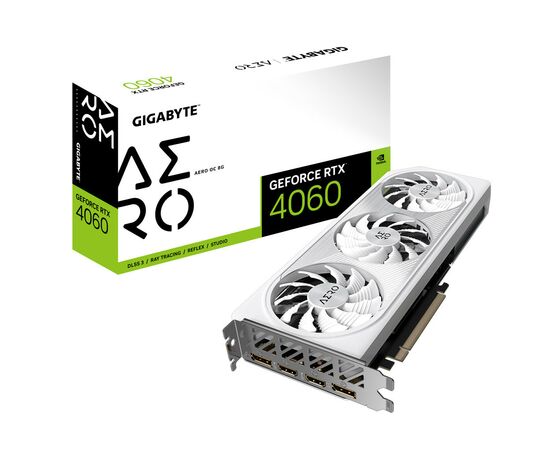 Видеокарта GIGABYTE GeForce RTX4060 8Gb AERO OC (GV-N4060AERO OC-8GD), изображение 7 Видеокарта GIGABYTE GeForce RTX4060 8Gb AERO OC (GV-N4060AERO OC-8GD), изображение 7