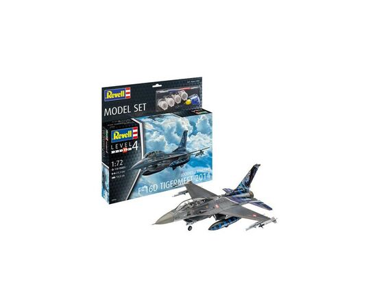 Сборная модель Revell набор Самолет F-16D Tigermeet 2014 уровень 4, 1:72 (RVL-63844), изображение 2 Сборная модель Revell набор Самолет F-16D Tigermeet 2014 уровень 4, 1:72 (RVL-63844), изображение 2