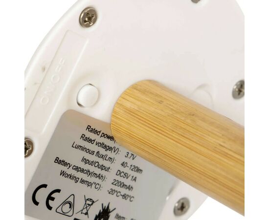Ліхтар Bo-Camp Cambridge Rechargeable 200 Lumen Bamboo/White (5818792), зображення 4 Ліхтар Bo-Camp Cambridge Rechargeable 200 Lumen Bamboo/White (5818792), зображення 4
