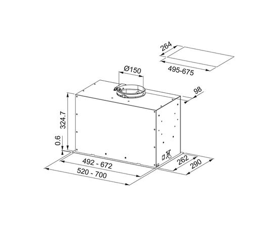 Вытяжка кухонная Franke FBFE WH MATT A52 (305.0665.366), изображение 3 Вытяжка кухонная Franke FBFE WH MATT A52 (305.0665.366), изображение 3