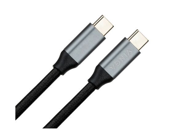 Дата кабель USB-C to USB-C 1.5m USB3.2 Gen2 100W 10GBps Nylon Vinga (VCPDCU3215), изображение 2 Дата кабель USB-C to USB-C 1.5m USB3.2 Gen2 100W 10GBps Nylon Vinga (VCPDCU3215), изображение 2