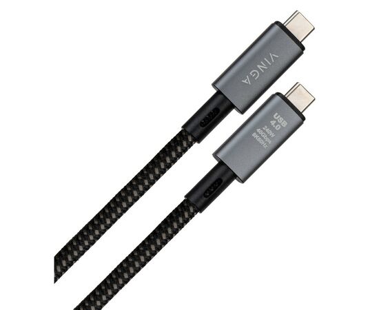Дата кабель USB4 Type-C to Type-C 0.8m 240W 40GBps 8K60Hz Nylon Vinga (VCPDCU4), изображение 2 Дата кабель USB4 Type-C to Type-C 0.8m 240W 40GBps 8K60Hz Nylon Vinga (VCPDCU4), изображение 2