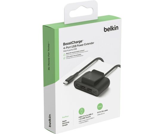 Концентратор 2хUSB-C/2хUSB-A 2.0m black Belkin (BUZ001BT2MBKB7), изображение 6 Концентратор 2хUSB-C/2хUSB-A 2.0m black Belkin (BUZ001BT2MBKB7), изображение 6
