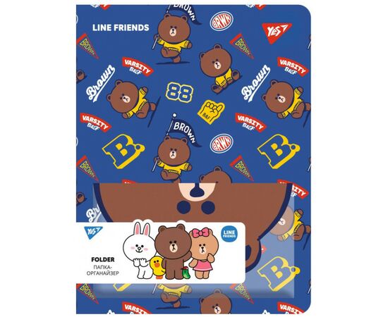 Папка с файлами Yes А4 с 20 файлами Line Friends. Brown с карманом (492109), изображение 2 Папка с файлами Yes А4 с 20 файлами Line Friends. Brown с карманом (492109), изображение 2