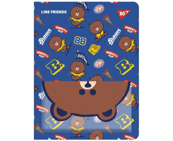 Папка з файлами Yes А4 з 20 файлами Line Friends. Brown з кишенею (492109)