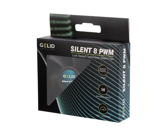 Кулер для корпуса Gelid Solutions Silent 8 PWM (FN-PX08-21), изображение 2 Кулер для корпуса Gelid Solutions Silent 8 PWM (FN-PX08-21), изображение 2