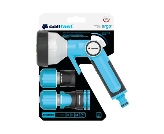 Пистолет для полива Cellfast с подключением 3/4" , 2 коннектора, адаптер (53-545), изображение 6 Пистолет для полива Cellfast с подключением 3/4" , 2 коннектора, адаптер (53-545), изображение 6