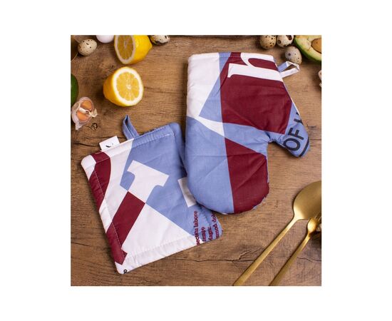 Кухонна прихватка MirSon Набір №7004 бязь прихватка 17х17 см + рукавичка-прихватка 27х17 см (2200006772712), зображення 2 Кухонна прихватка MirSon Набір №7004 бязь прихватка 17х17 см + рукавичка-прихватка 27х17 см (2200006772712), зображення 2