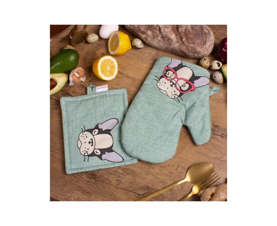 Кухонна прихватка MirSon Набір №7006 бязь прихватка 17х17 см + рукавичка-прихватка 27х17 см (2200006772736), зображення 2 Кухонна прихватка MirSon Набір №7006 бязь прихватка 17х17 см + рукавичка-прихватка 27х17 см (2200006772736), зображення 2