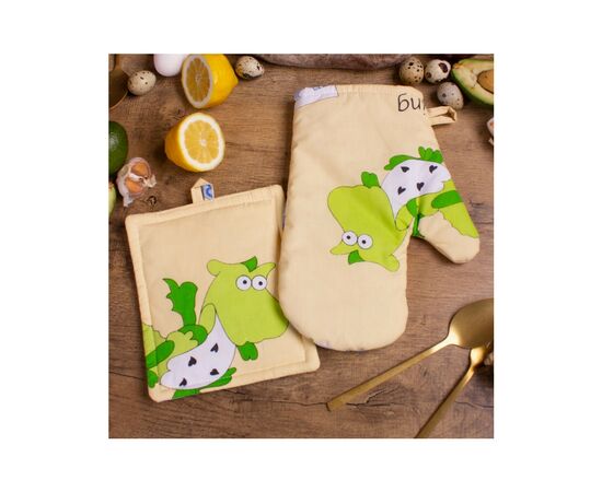 Кухонная прихватка MirSon Набор №7007 бязь прихватка 17х17 см + перчатка-прихватка 27х17 см (2200006772743), изображение 2 Кухонная прихватка MirSon Набор №7007 бязь прихватка 17х17 см + перчатка-прихватка 27х17 см (2200006772743), изображение 2