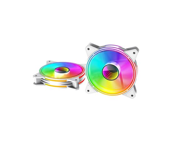 Кулер для корпуса Gamemax FN-12Rainbow-Q-Infinity WT, изображение 5 Кулер для корпуса Gamemax FN-12Rainbow-Q-Infinity WT, изображение 5