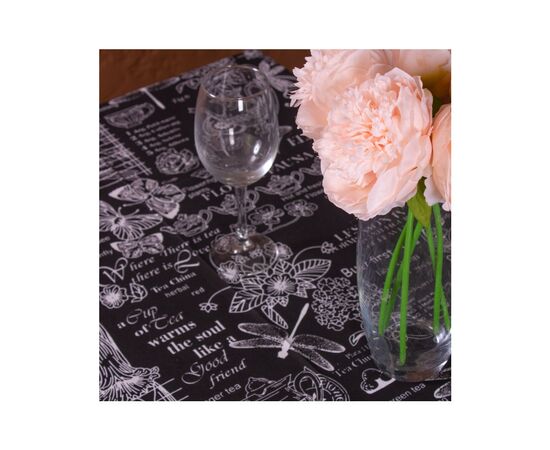 Скатерть MirSon Рогожа №216 Black Flowers 130x130 см (2200006738497), изображение 2 Скатерть MirSon Рогожа №216 Black Flowers 130x130 см (2200006738497), изображение 2