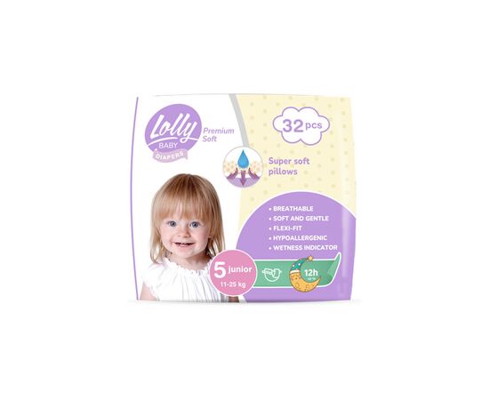 Підгузок Lolly Premium Soft 5 (11-25 кг) 32 шт (4820174981051)