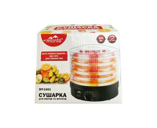 Сушка для овощей и фруктов Monte MT-1661, изображение 3 Сушка для овощей и фруктов Monte MT-1661, изображение 3