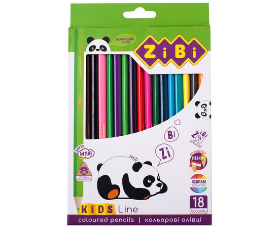 Олівці кольорові ZiBi KIDS Line 18 кольорів (ZB.2415)