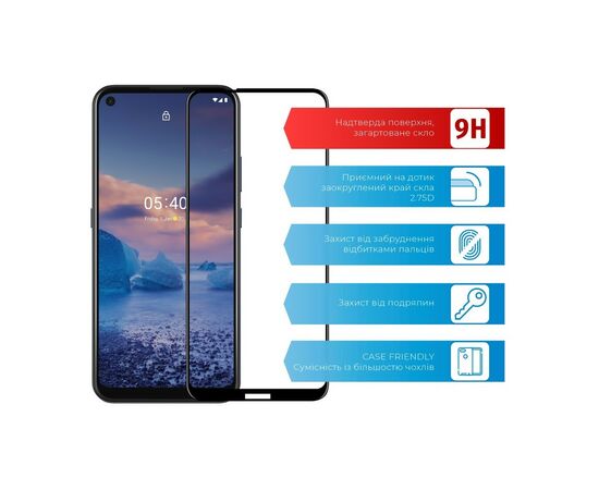 Скло захисне ACCLAB Full Glue Nokia 5.4 (1283126510809), зображення 2 Скло захисне ACCLAB Full Glue Nokia 5.4 (1283126510809), зображення 2