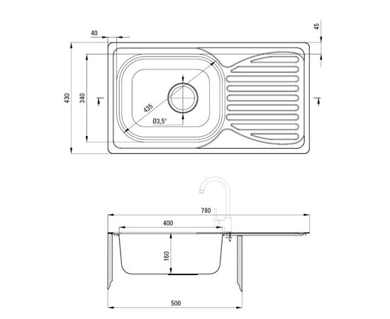 Мийка кухонна Deante Doppio (ZEN 0113), зображення 4 Мийка кухонна Deante Doppio (ZEN 0113), зображення 4