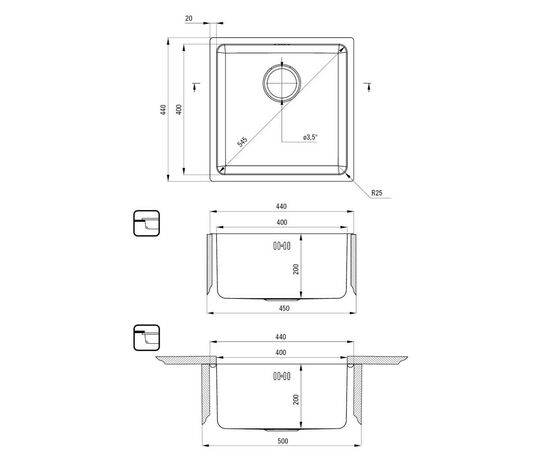 Мойка кухонная Deante Egeria (ZPE 010B), изображение 3 Мойка кухонная Deante Egeria (ZPE 010B), изображение 3