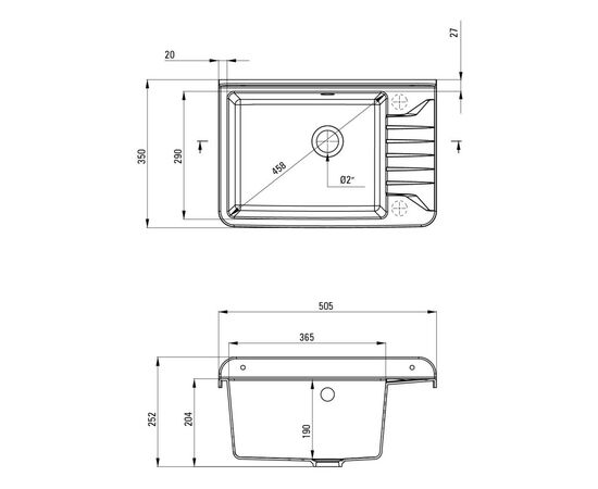 Мийка кухонна Deante Garden (ZYT 211A), зображення 2 Мийка кухонна Deante Garden (ZYT 211A), зображення 2