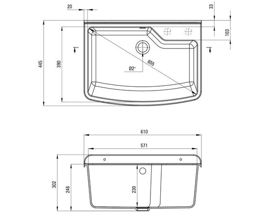 Мийка кухонна Deante Garden (ZYT 310B), зображення 2 Мийка кухонна Deante Garden (ZYT 310B), зображення 2