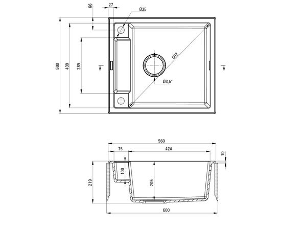 Мийка кухонна Deante Magnetic (ZRM T103), зображення 2 Мийка кухонна Deante Magnetic (ZRM T103), зображення 2