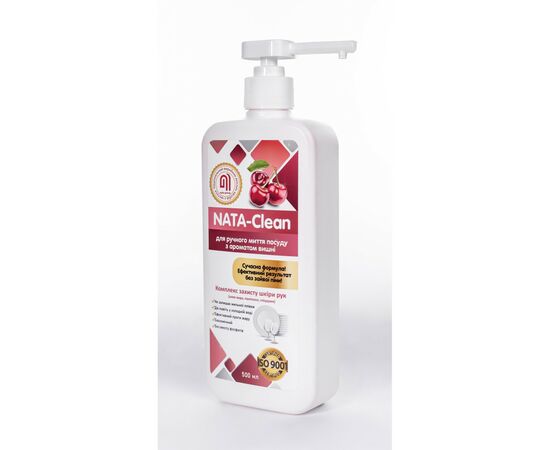 Средство для ручного мытья посуды Nata Group Nata-Clean С ароматом вишни 500 мл (4823112600984), изображение 2 Средство для ручного мытья посуды Nata Group Nata-Clean С ароматом вишни 500 мл (4823112600984), изображение 2